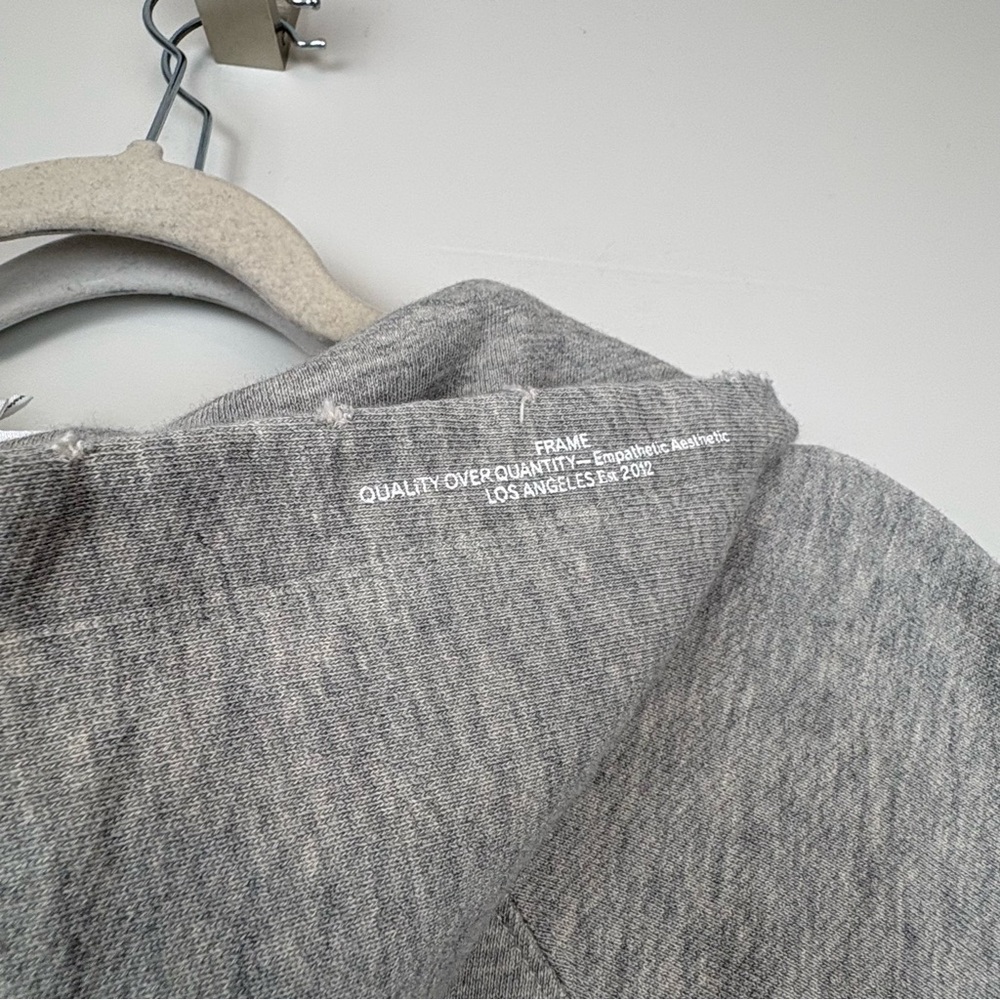 New Frame Denim Short Sleeve Hoodie and Wide Leg Sweatpants Set XS/S Sweatshirt - Picture 4 of 12
